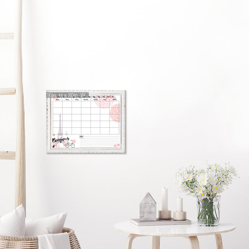 Tableau effaçable mural mural «Bonjour», H 16 po x l 20 po x P 0,75 po