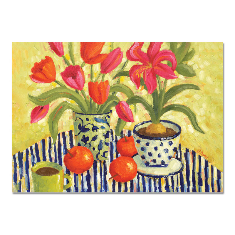 Coffee Between Flowers and Apples by Cindy Revell - Rectangle Painting, 70cm H x 100cm W