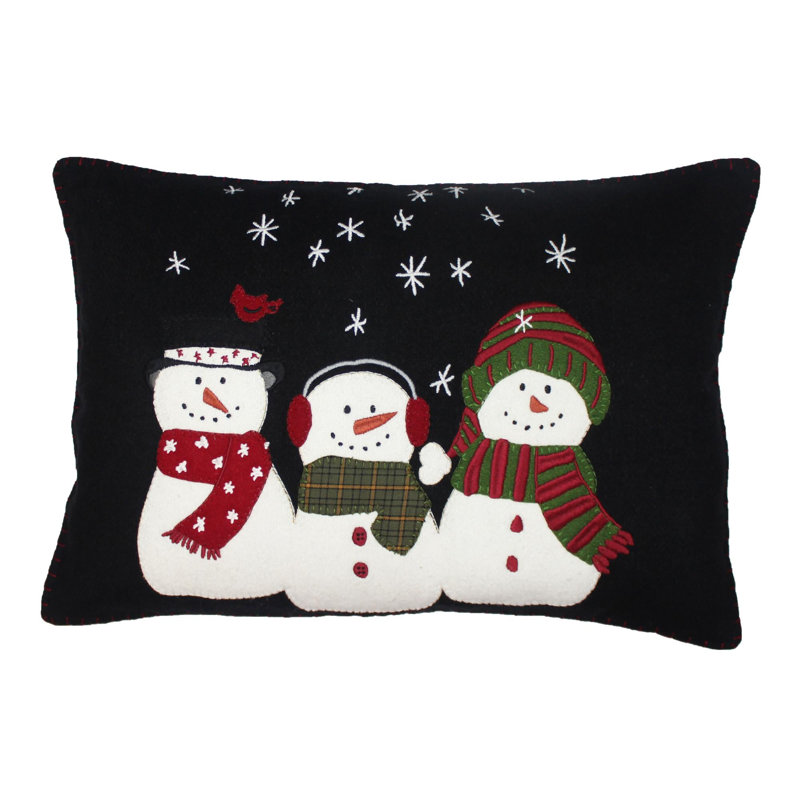  Coussin décoratif en feutre de laine noir, rouge et vert