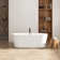 67" Acrylic Freestanding Bathtub, Modern & Contemporary Design Soaking Tub With Toe-Tap Drain In Chrome And Classic Slotted Overflow