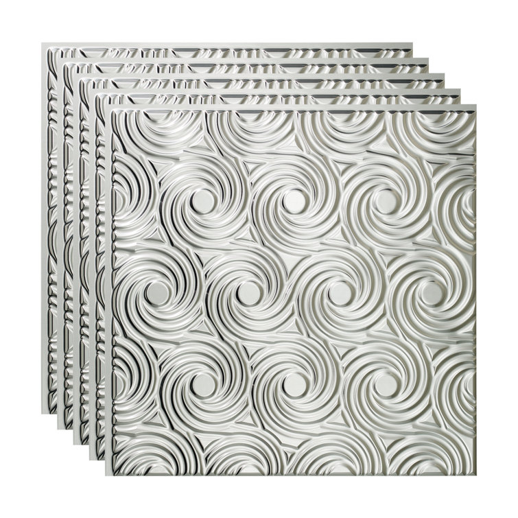 23'' L x 23'' W Textured Vinyl Glue Up Ceiling Tile