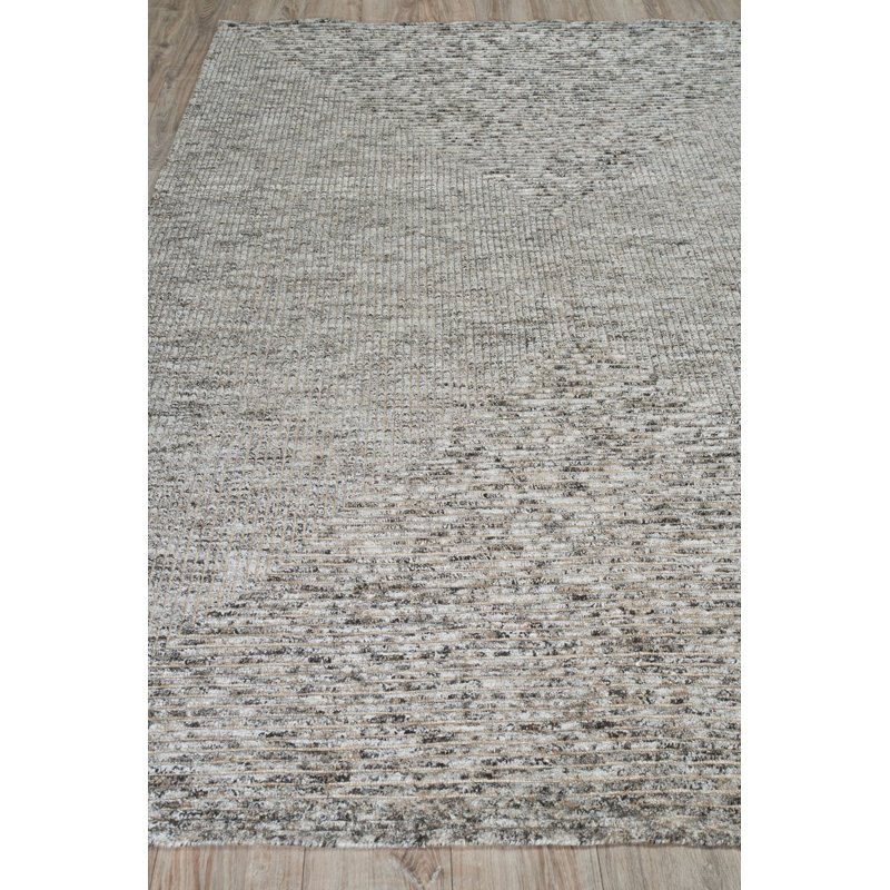 Crescent Wool Area Rug in Gray, Runner 7'2" x 16'3"