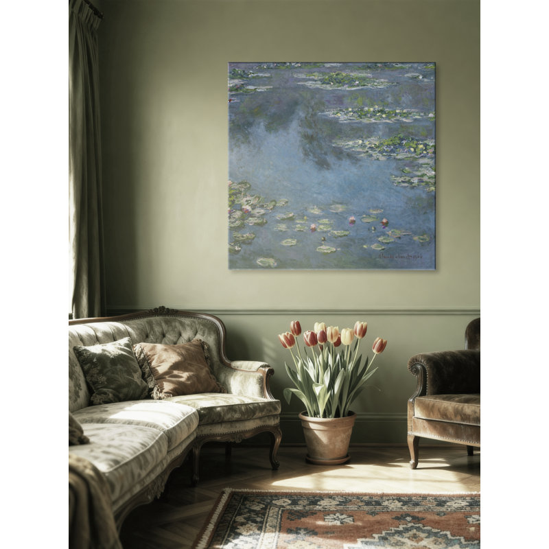 "Nymphéas", reproduction sur toile tendue, H 12 po x l 12 po