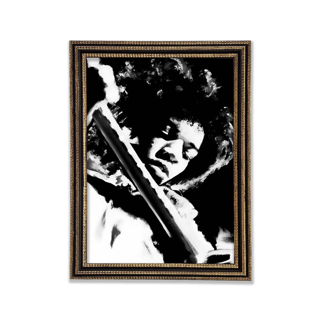 Jimi Hendrix Gitarrenlegende Gerahmter Druck