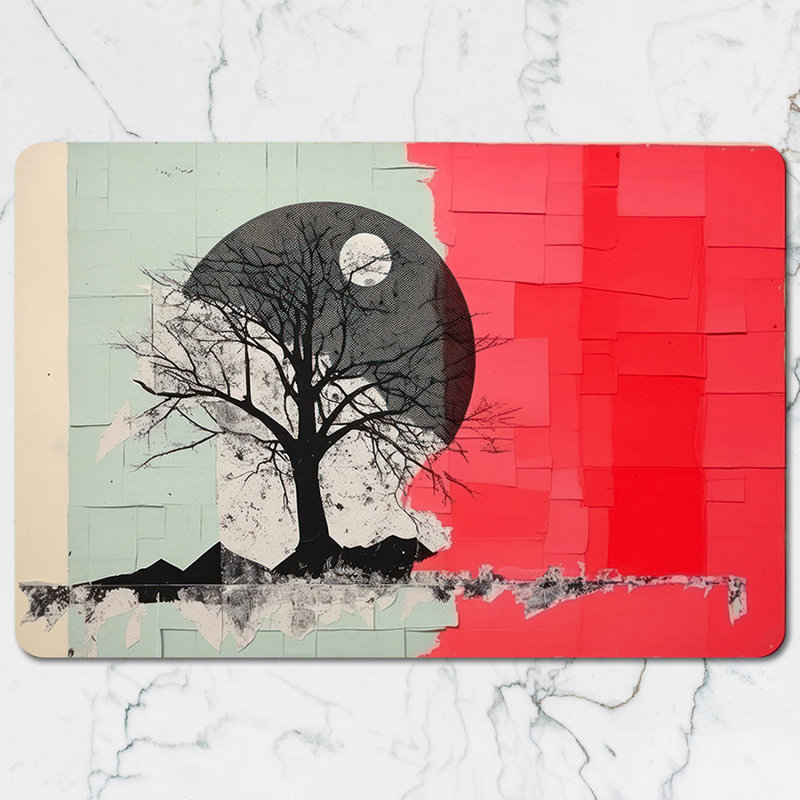 Artistic Tree Silhouette Placemats And Coaster Set