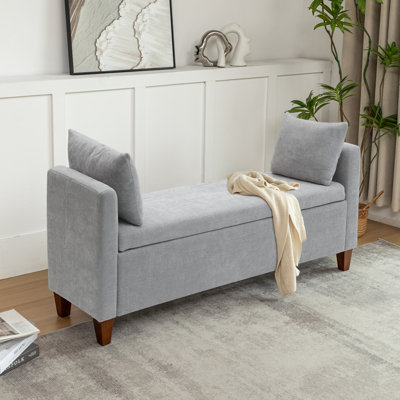 Shaneta Upholstered Storage Bench with Arm