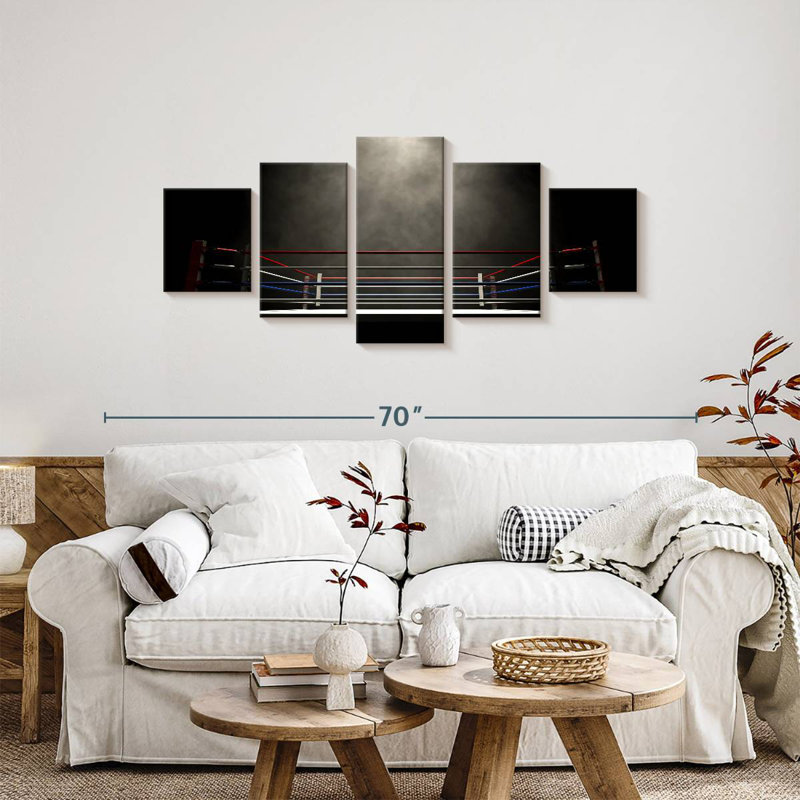 'Dark Boxing Ring, 24" H x 55" W