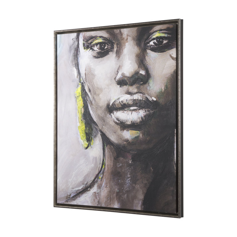 Unity IV a Hand Embelished Textured Canvas, Black Picture Framed, 48" H x 36" W x 1.5" D