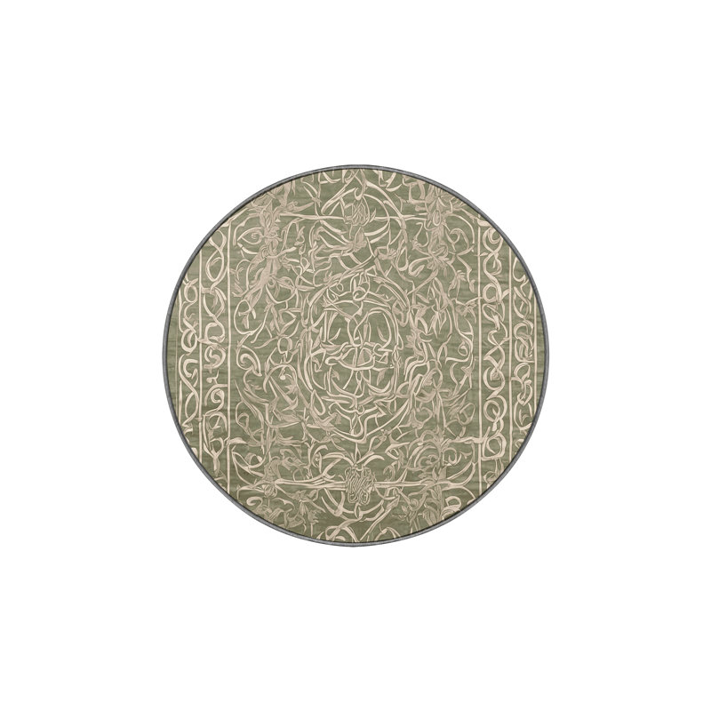 Tapis brun soyeux et moelleux, Rond 6 pi