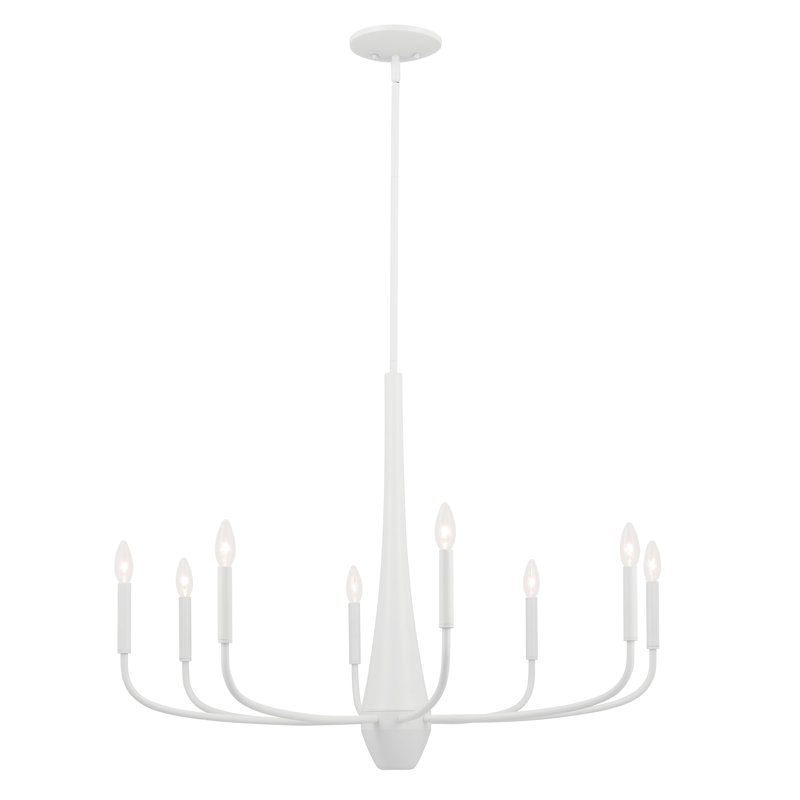 Lustre classique à 8 lumières Deela, Blanc