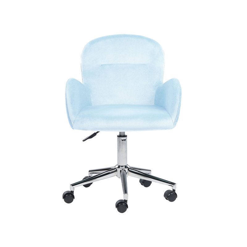 Leonardtown Velvet Office Chair, Light Blue