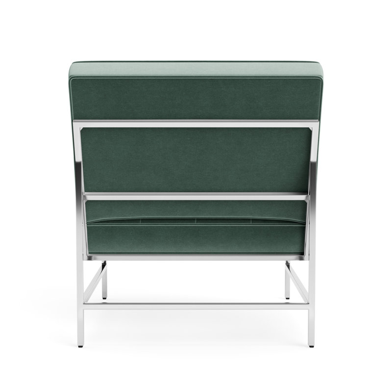 Major Chair, Performance Velvet - Jade, Polished Stainless Steel