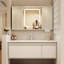 Meuble-lavabo mural 43,31 po crème avec miroir-705977681