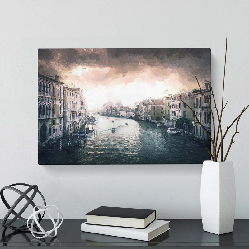 The Grand Canal In Venice Italy In Abstract - Wrapped Canvas Print, 35cm H x 50cm W x 3cm D