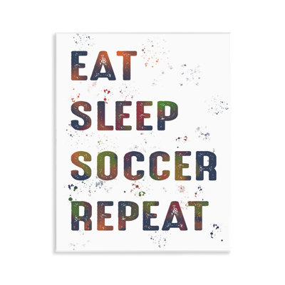 Plaque murale Eat Sleep Soccer Repeter, design par Marcus Prime