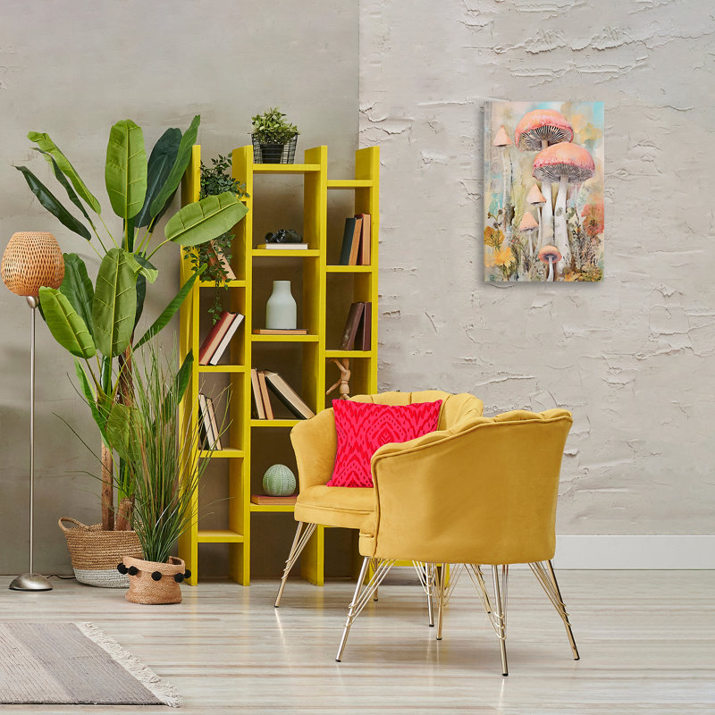  "Soft Collage Mushroom", art mural par LSR Design Studio, H 24 po x l 16 po