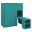 Lit escamotable mural simple avec bibliothèque, armoire supérieure, bureau extensible et rangement latéral-288575071