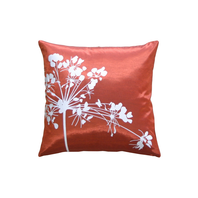 Coussin décoratif fleur Carlea, Rouge / Blanc