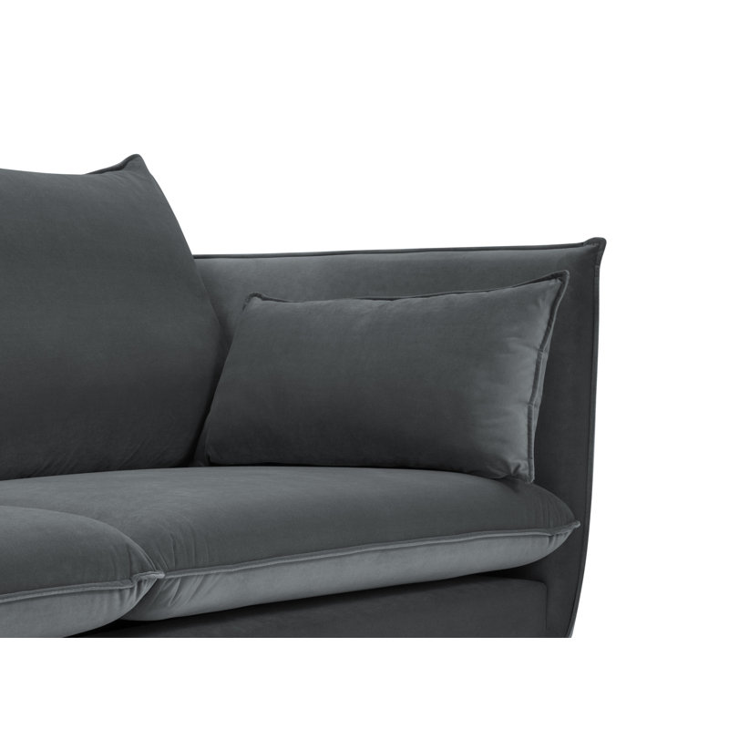 Adoraim 4 Seater Polyester Sofa, Gold, Dark Grey, 198Cm 