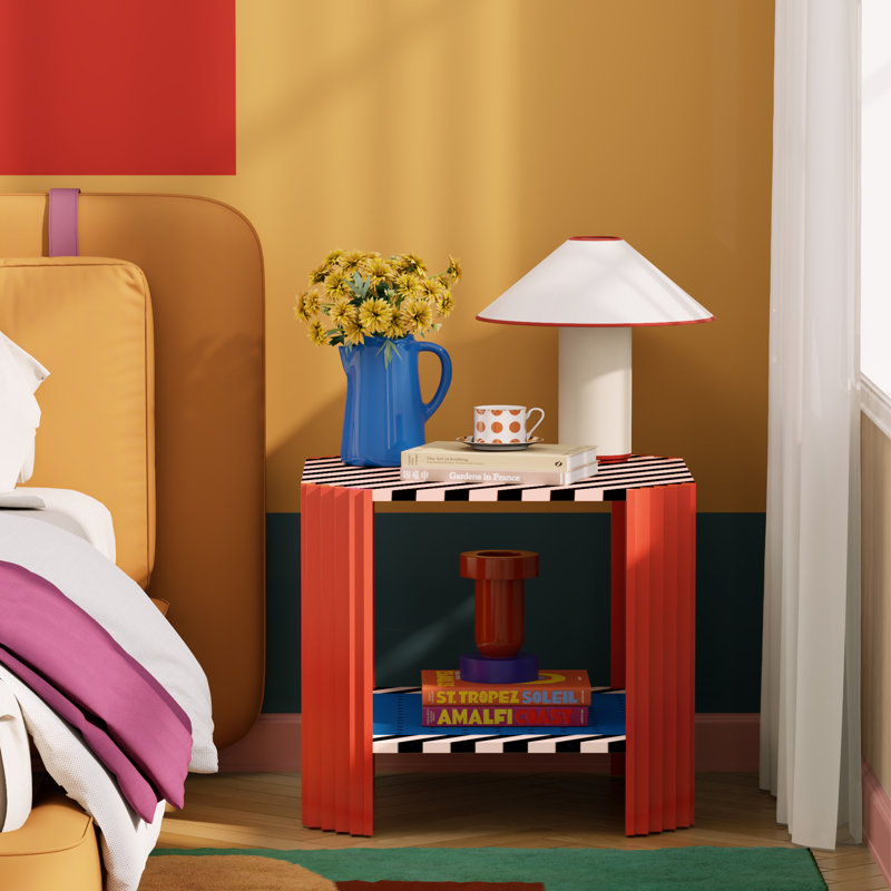 End Table With 2 Storage Space