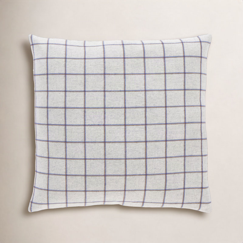 Saratoga Plaid Wool Blend Reversible Pillow Cover, 18" x 18"