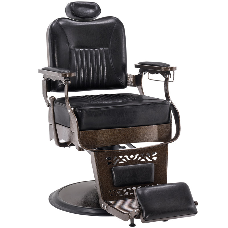 Fauteuil Barberpub, Similicuir noir / brun