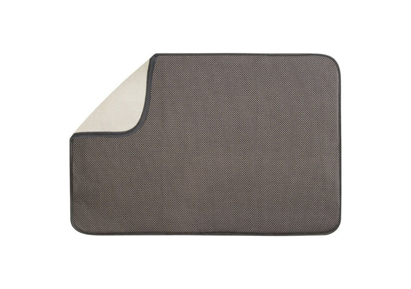 iDesign 41143 Drying Mat 24" L X 18" W X 24" H Microfiber Gray Mocha
