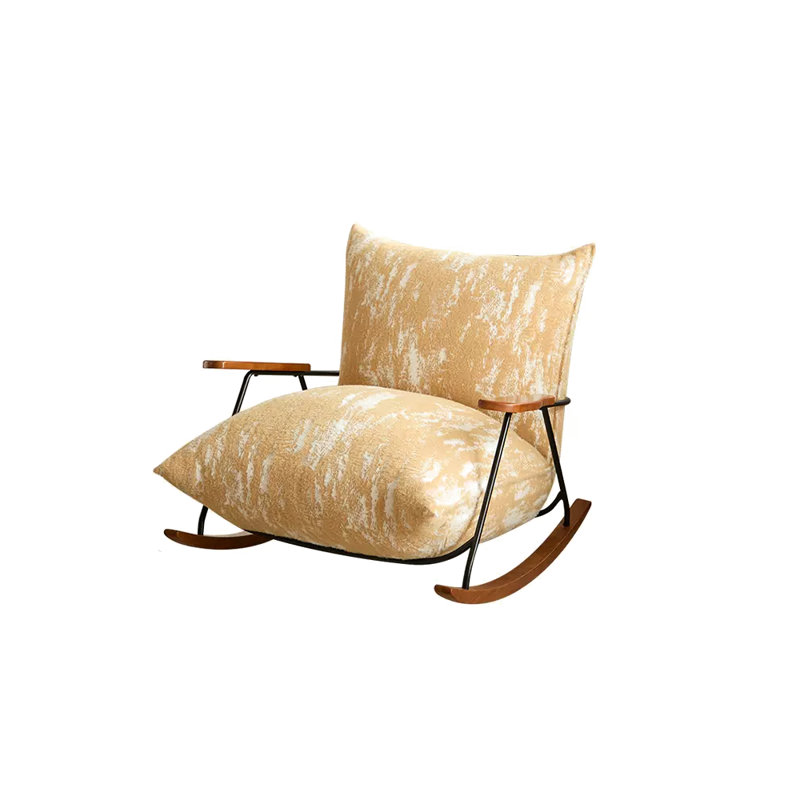 Chaise berçante Modern Home, Jaune/blanc, Brun