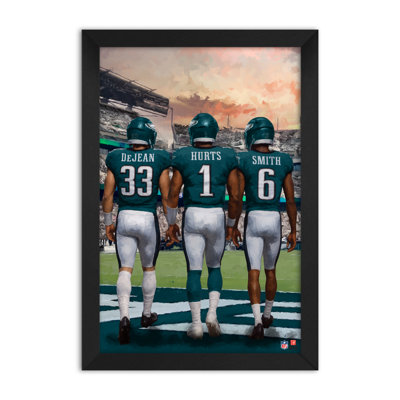 NFL PHILADELPHIA EAGLES 3 PLAYER 14"X20" FRAMED PRINT