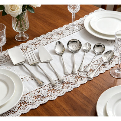 8-Piece Premium Stainless Steel Hostess Serving Utensil Set for Weddings Buffet Party