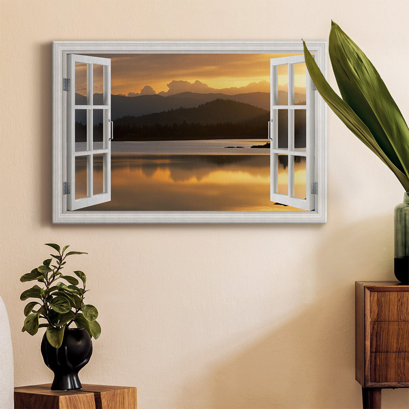 «Sunset At Rainbow Lake», reproduction sur toile tendue, H 24 po x l 36 po x P 1 po