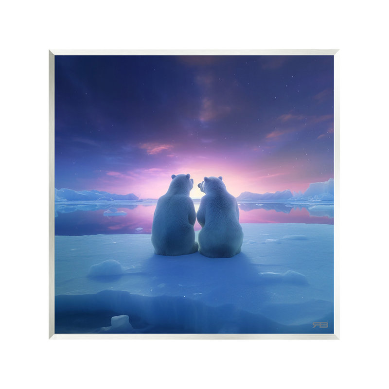 Ours polaires au coucher du soleil, art mural par RB