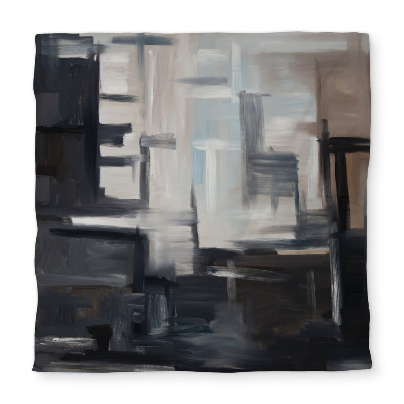 Abstract Contemporary Beige Queen Duvet Cover - Subtil
