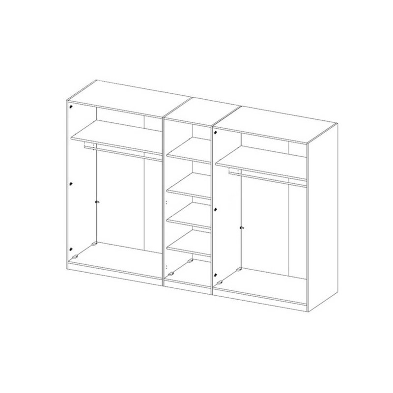 Batish 5 Door Manufactured Wood Wardrobe, White Gloss