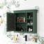 Armoire de salle de bain 30 po x 28 po avec miroir. Fixé au mur. + verre, solution de rangement fonctionnelle, miroir d'aspect moderne. 28 po, 5 tablettes et plus