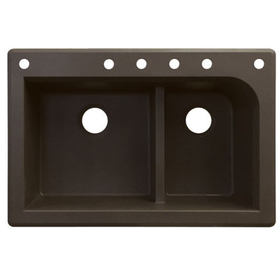 Radius 33'' L Double Bowl Granite Kitchen Sink