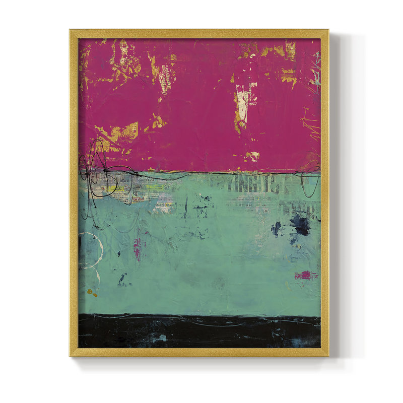 «Good Mood», reproduction encadrée - bois massif, Or, H 28 po x l 22 po