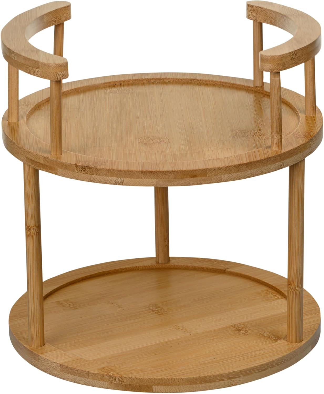 Latitude Run® Wooden Rotating Spice Rack - 2 Tier Lazy Susan - 360 ...