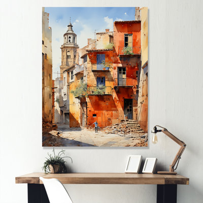 City of Terracotta Townscape, reproduction d'art sur toile