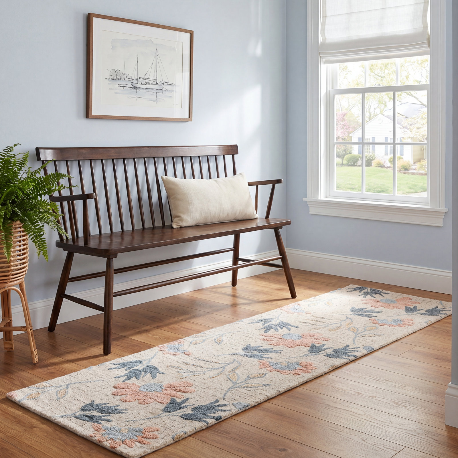 Hand-Tufted Wool Floral Rug, Runner 2'3" x 8'