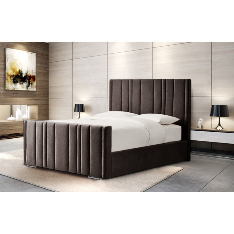 Amalberga Upholstered Bed, Mole, Kingsize (5')