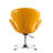 Raspberry Modern Vegan Leather Upholstered Metal Swivel Barrel Chair in Yellow-1605952570