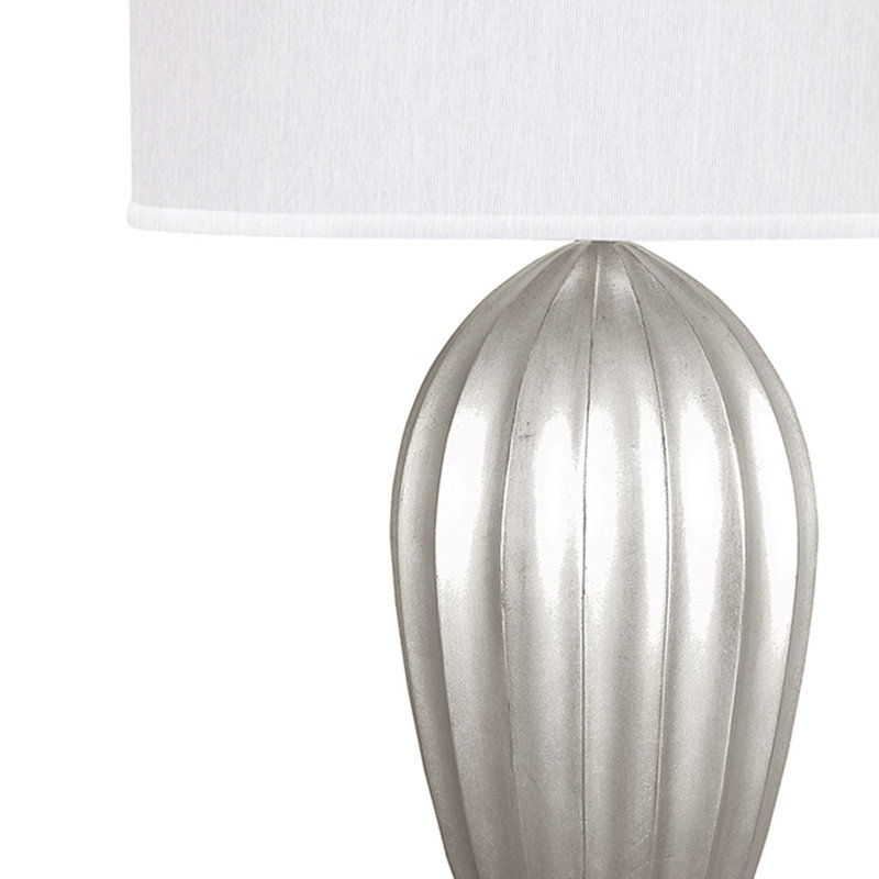 Allegretto Table Lamp, Silver , White