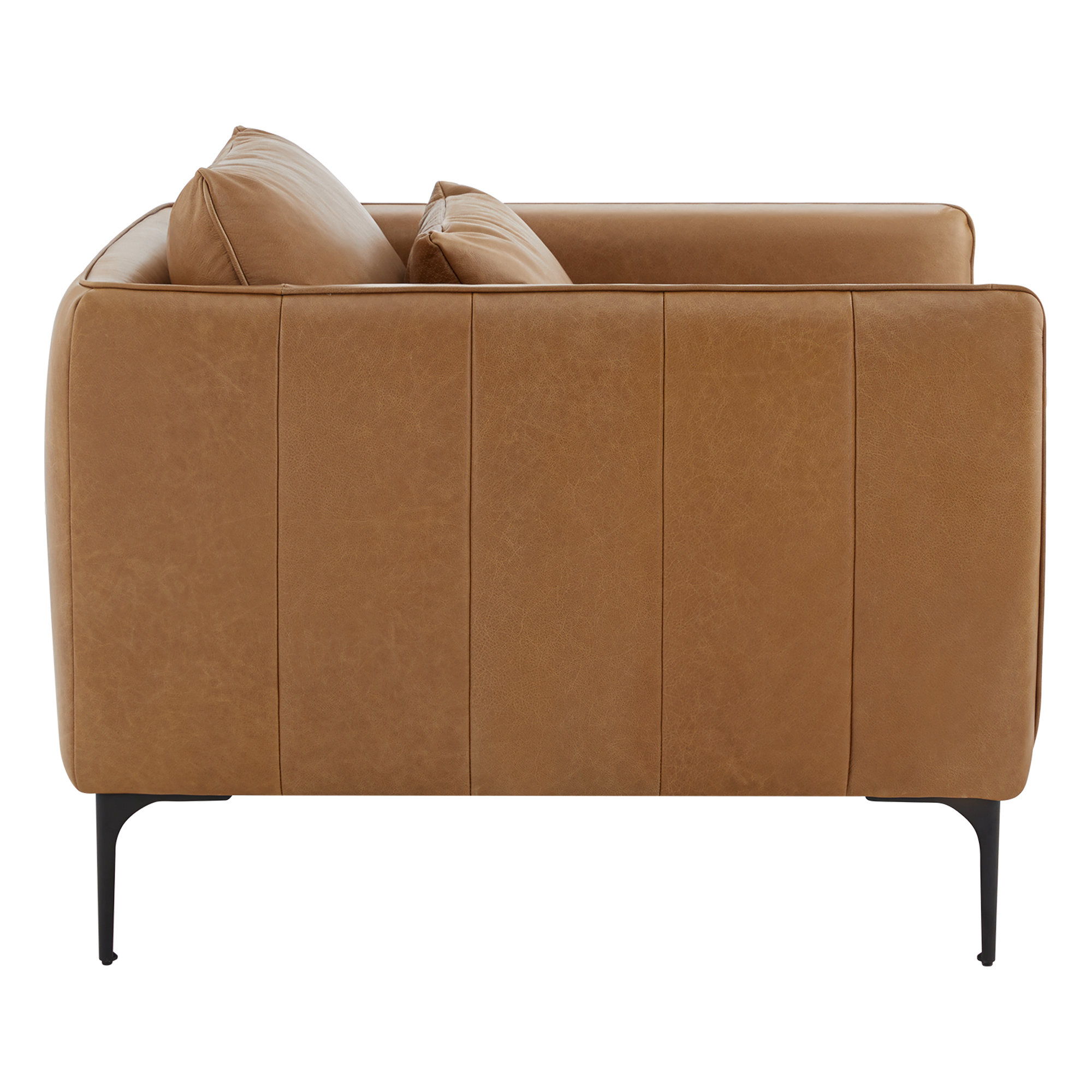 Rae Genuine Leather Upholstered Armchair, Marseille Brown Genuine Leather