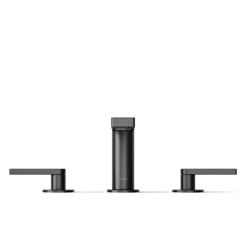 Composed Widespread Bathroom Faucet with Drain Assembly, Matte Black