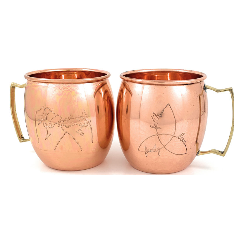 Ensemble de grandes tasses en cuivre 16 oz. 2 pièces mule Ängelholm