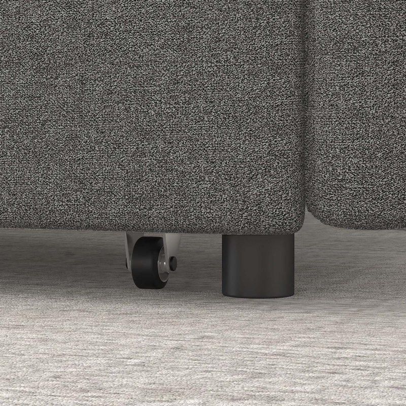 Loveseats Sofa Bed with Pull-out Bed, Dark Gray Linen