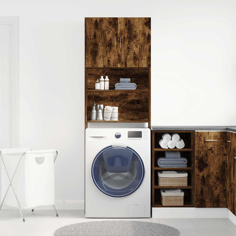 Engineered Wood Freestanding Bathroom Cabinet, Smoked Oak