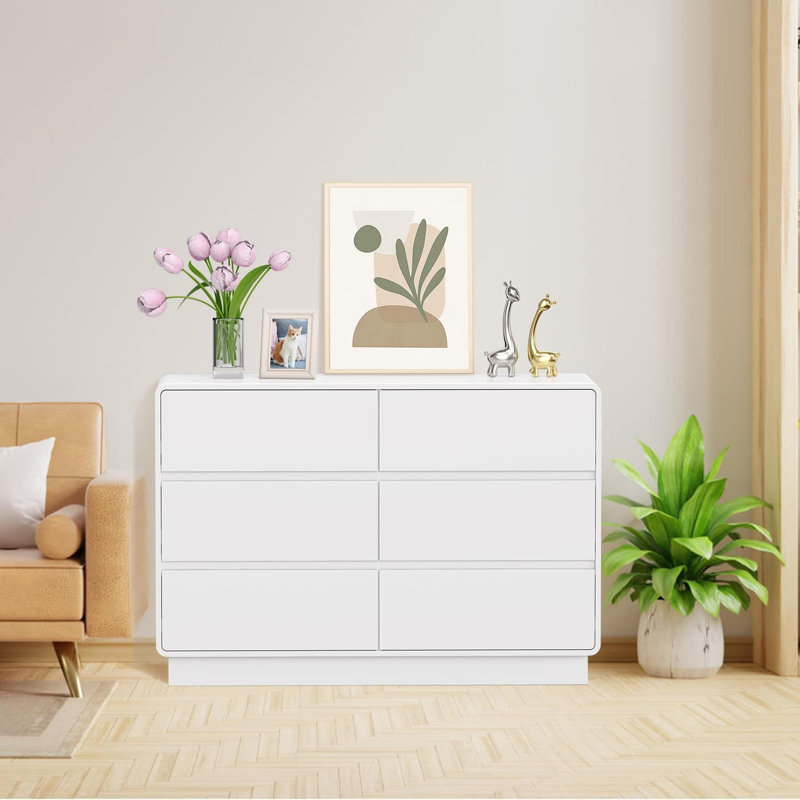 Commode 6 tiroirs Modern, Blanc