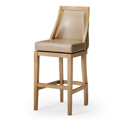Maven Lane Vienna Swivel Stool with Faux Leather Upholstery